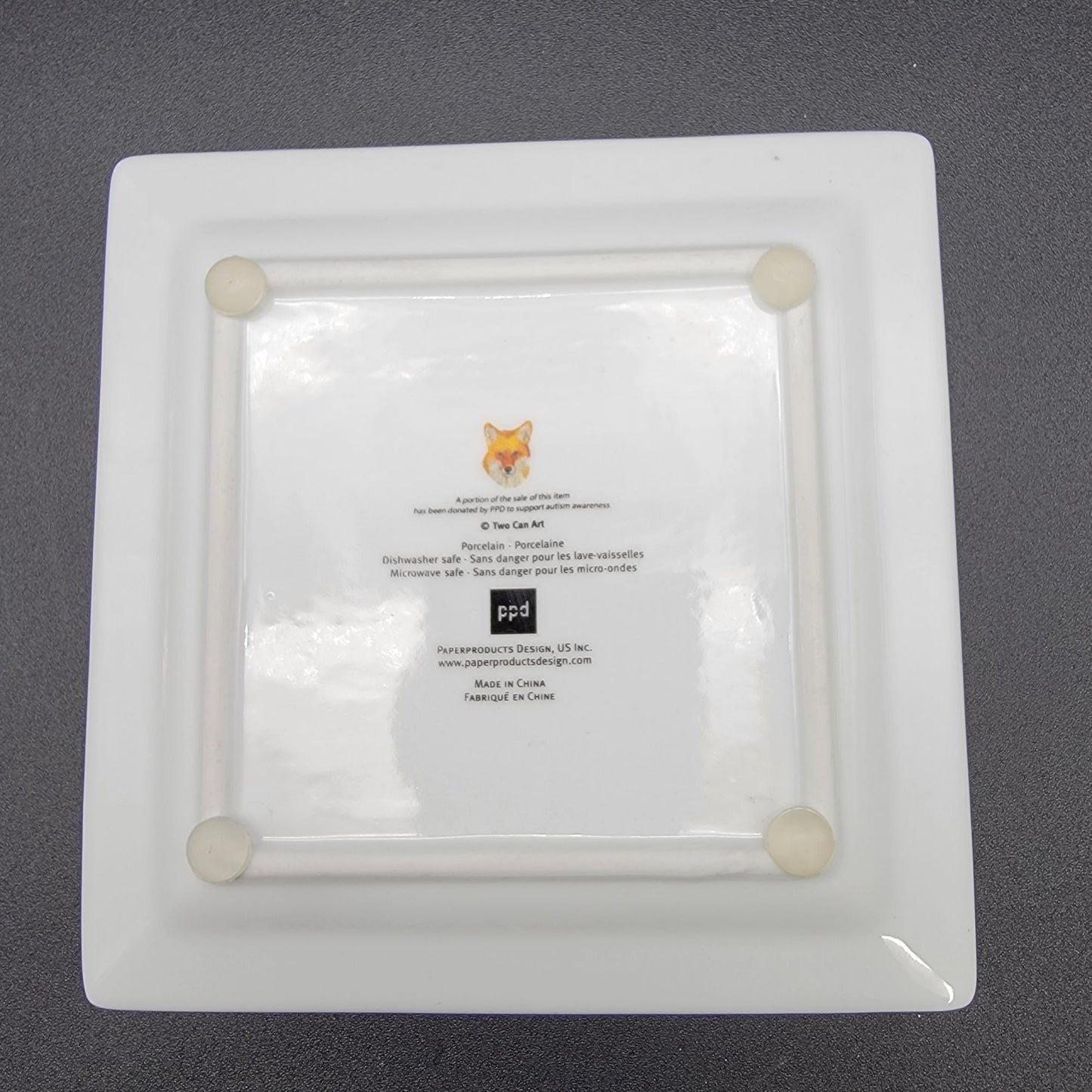 Winter Solstice Fox Porcelain Square Canape Plate