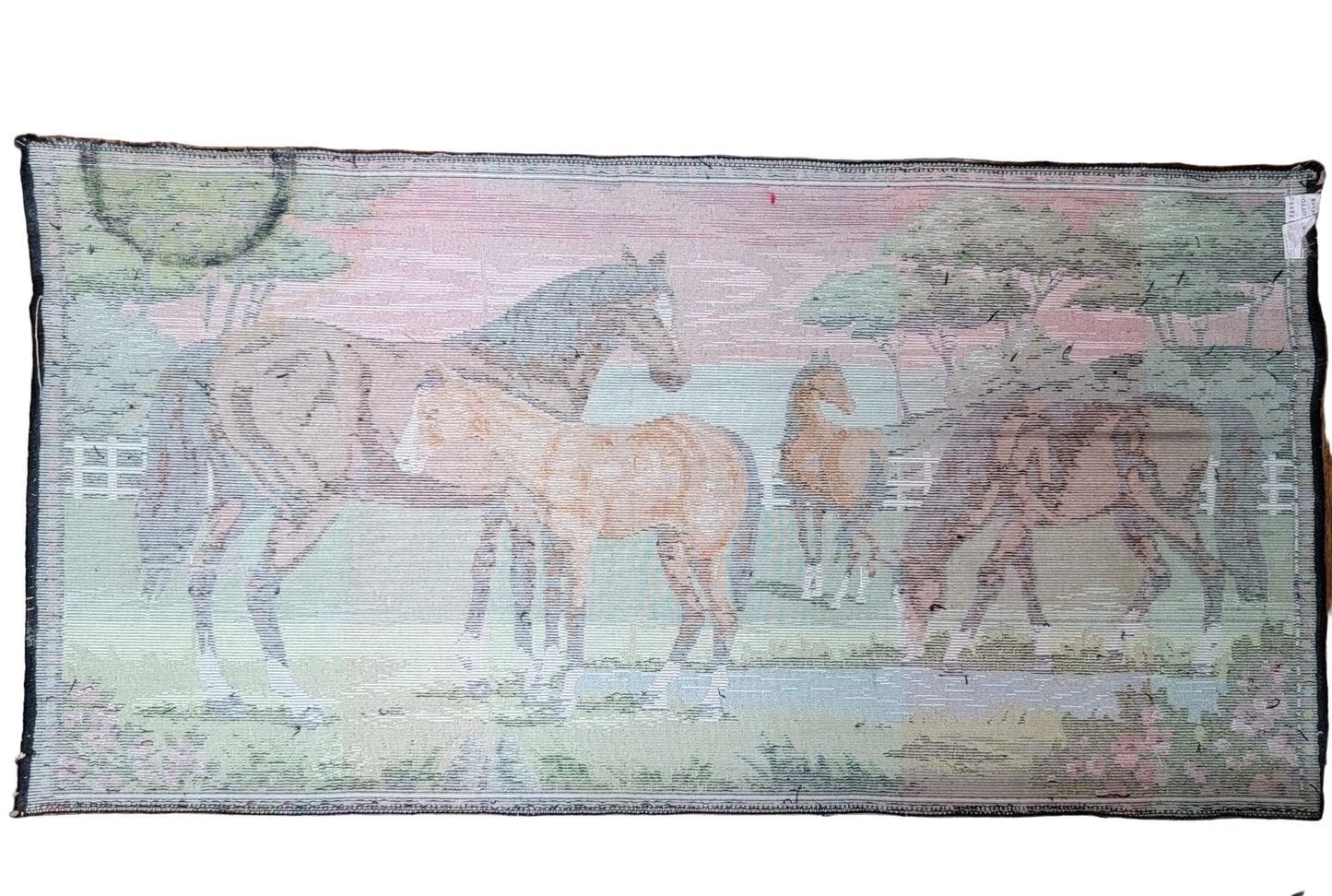 Vintage Horses Velvet Tapestry Wall Art