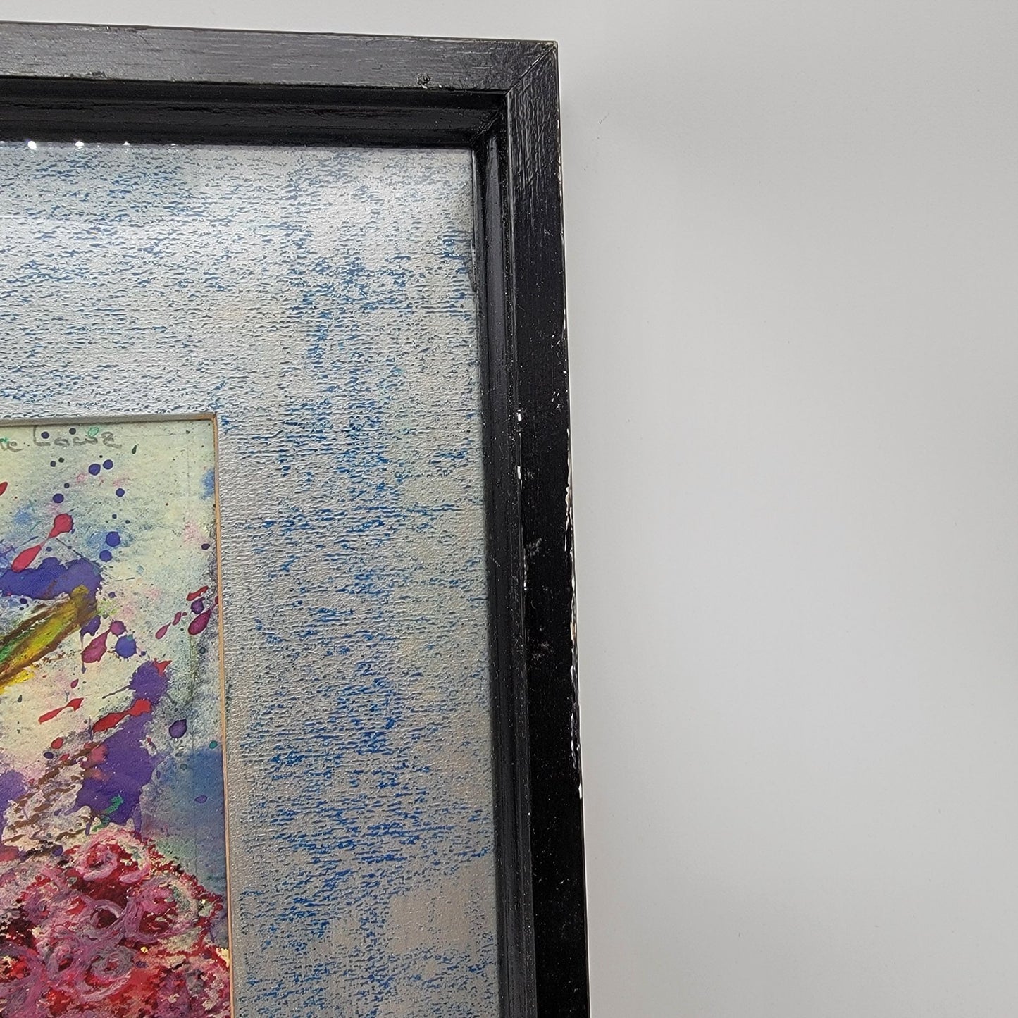 Original Abstract Splatter Flower Painting By June Lowe