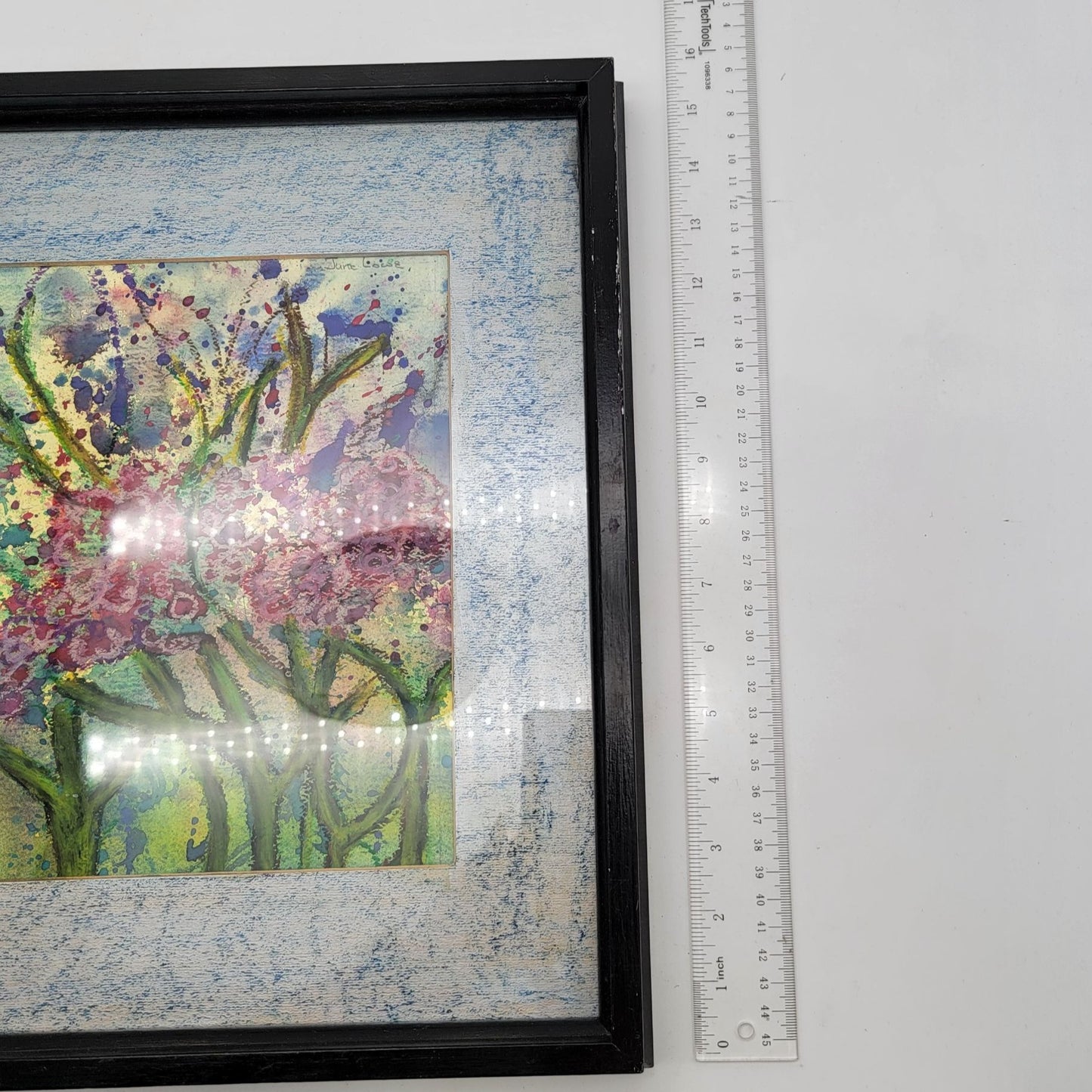 Original Abstract Splatter Flower Painting By June Lowe