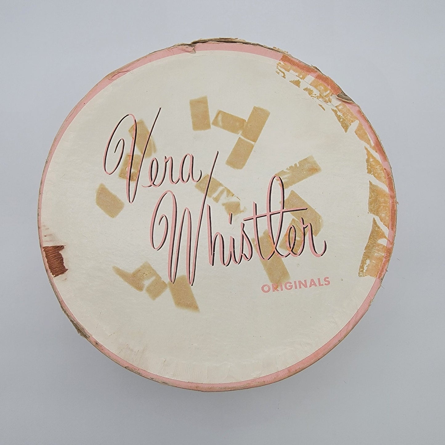 Vintage Vera Whistler Mink Fur Cloche Hat With Original Pink & White Striped Hat Box