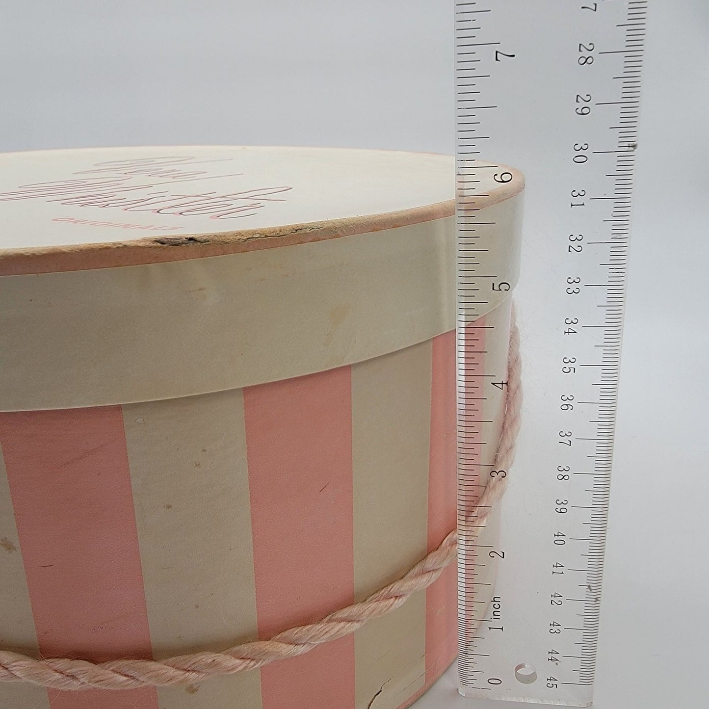 Vintage Vera Whistler Mink Fur Cloche Hat With Original Pink & White Striped Hat Box
