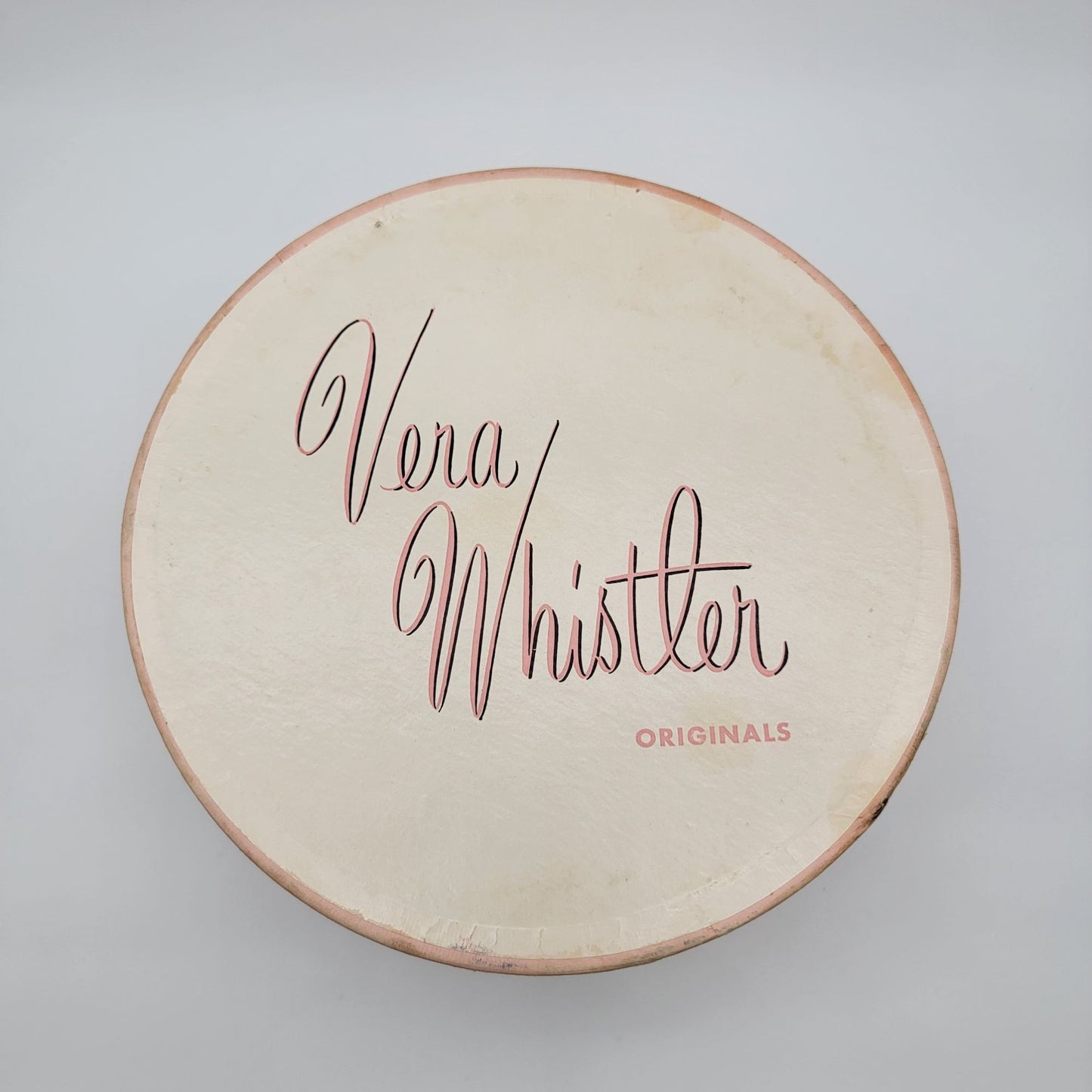 Vintage Vera Whistler Mink Fur Cloche Hat With Original Pink & White Striped Hat Box