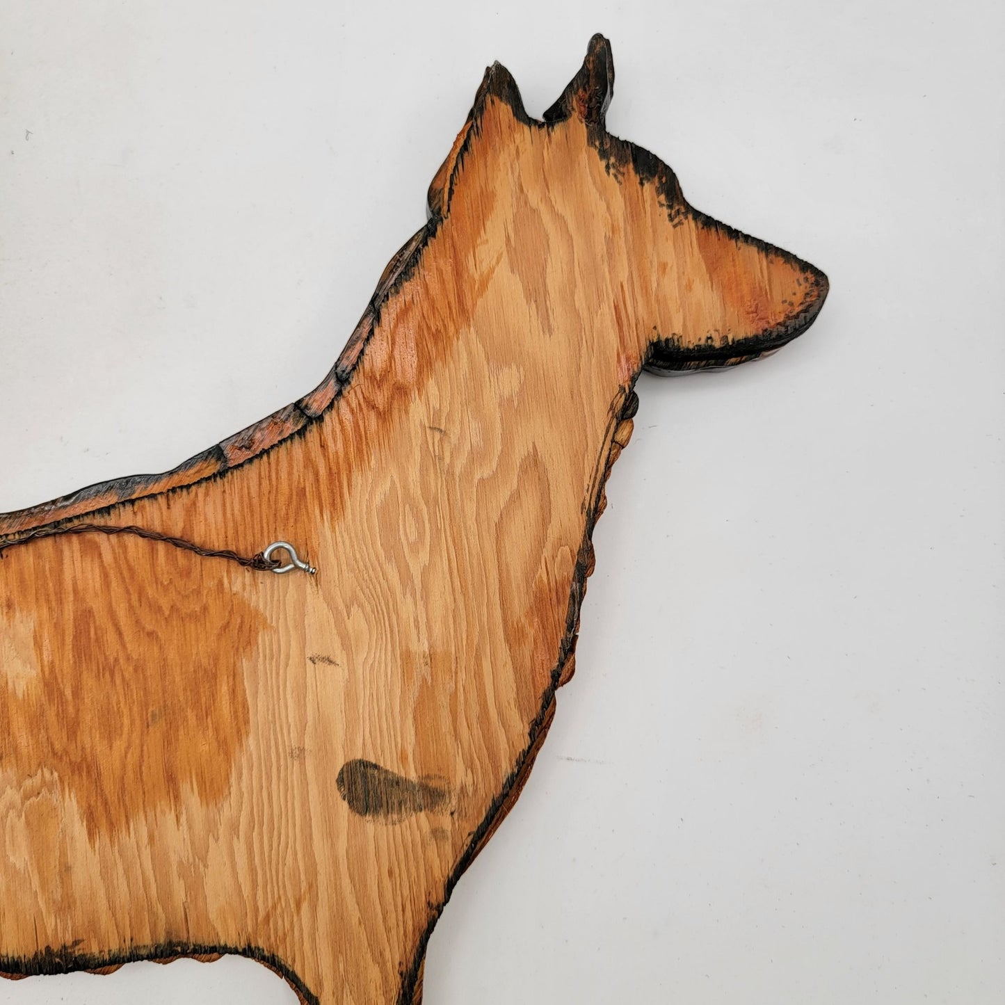 Vintage Intarsia Wood German Shepherd Wall Art