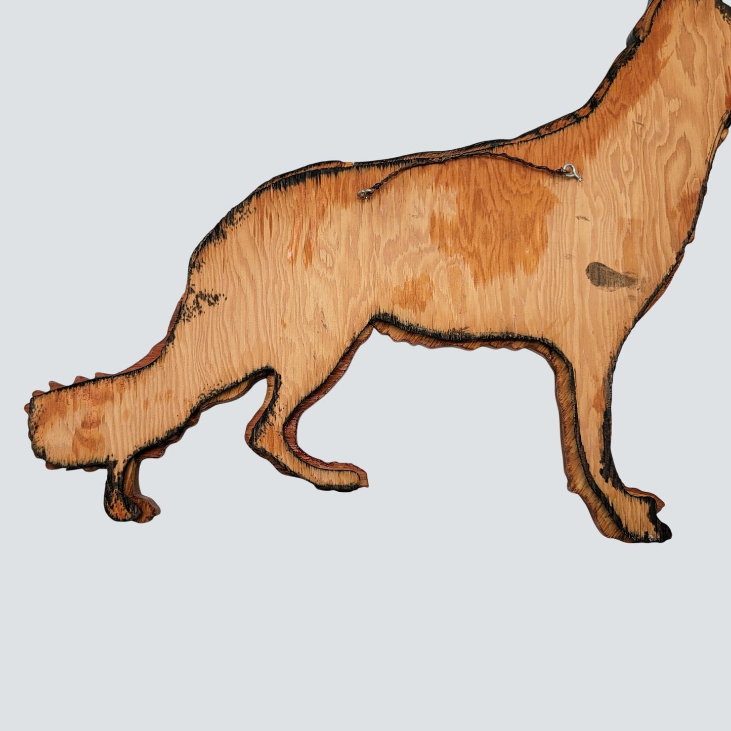 Vintage Intarsia Wood German Shepherd Wall Art