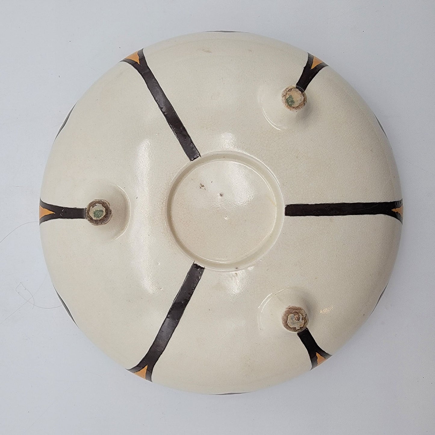 Art Deco Czecho-Slovakia Earthenware Peasant Ware Footed Bowl