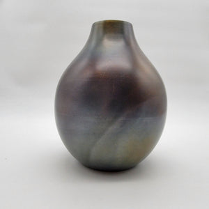 Retired Crate & Barrel Bringham Iron Vase Metallic Finish