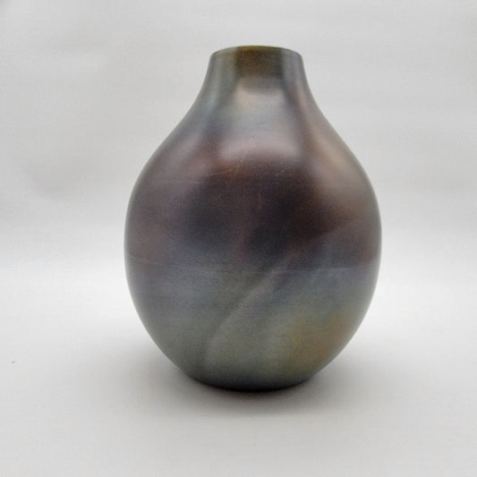 Retired Crate & Barrel Bringham Iron Vase Metallic Finish