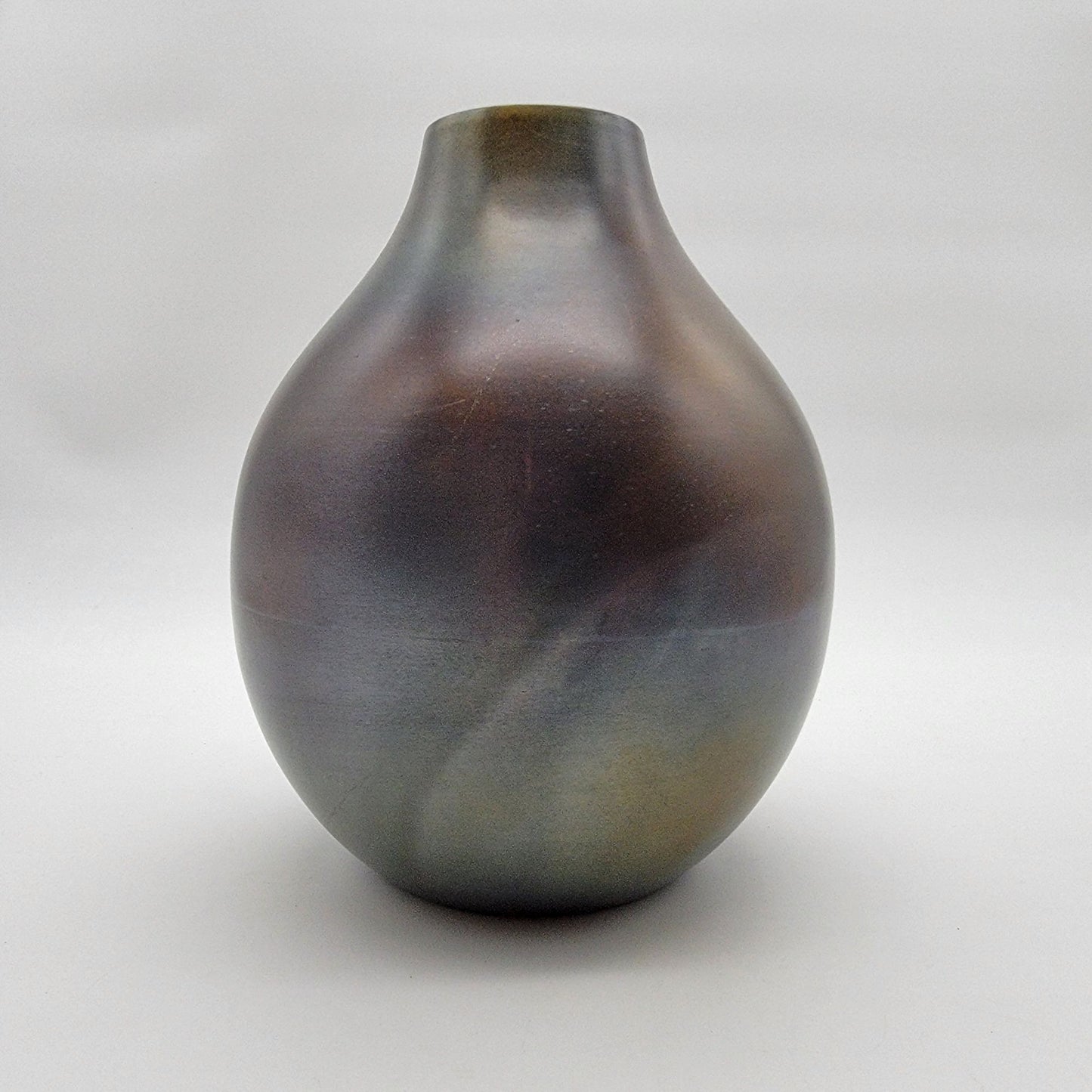 Retired Crate & Barrel Bringham Iron Vase Metallic Finish