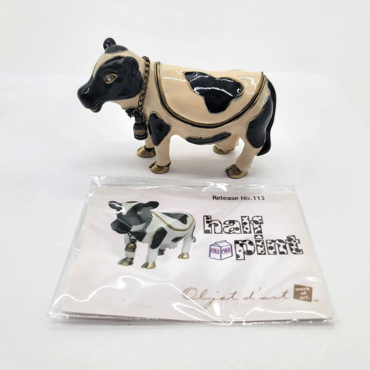 Objet D'Art Half Pint Cow Trinket Box Artform No. 113