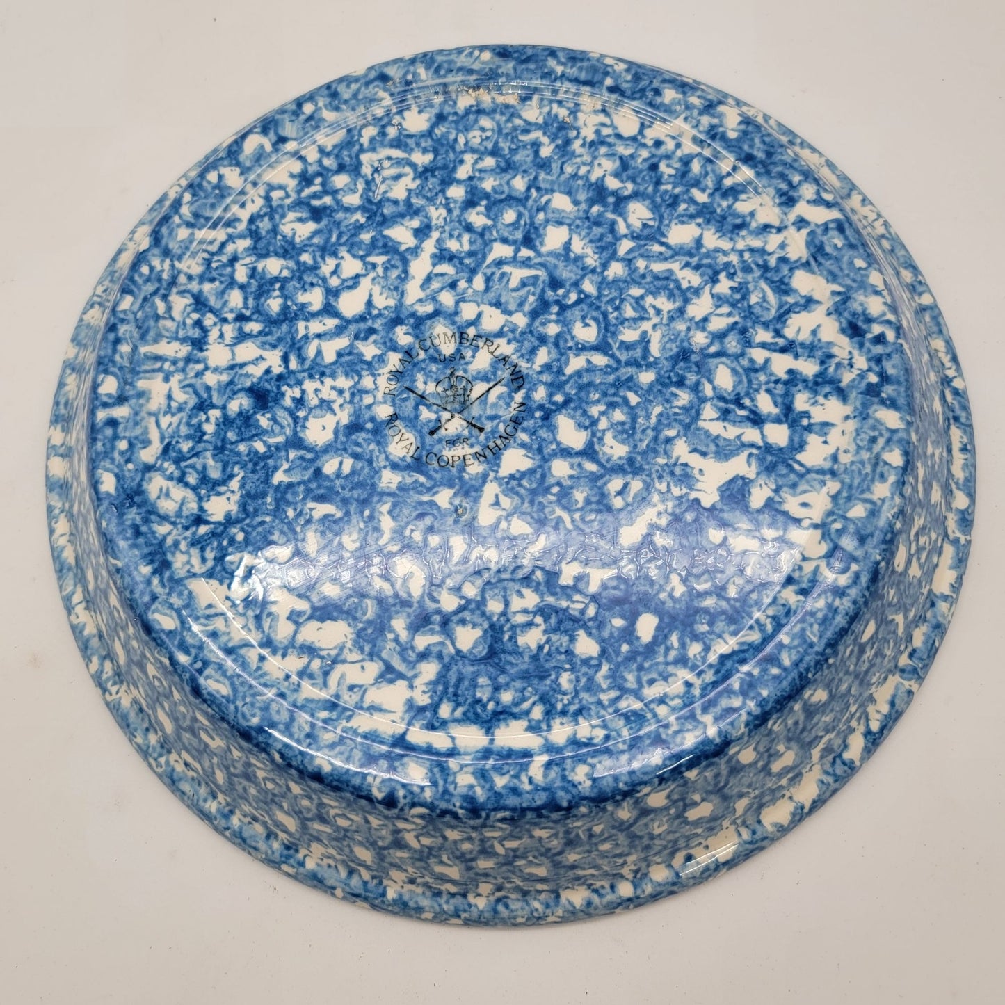 Royal Cumberland for Royal Copenhagen Blue & White Speckled Serving Bowl