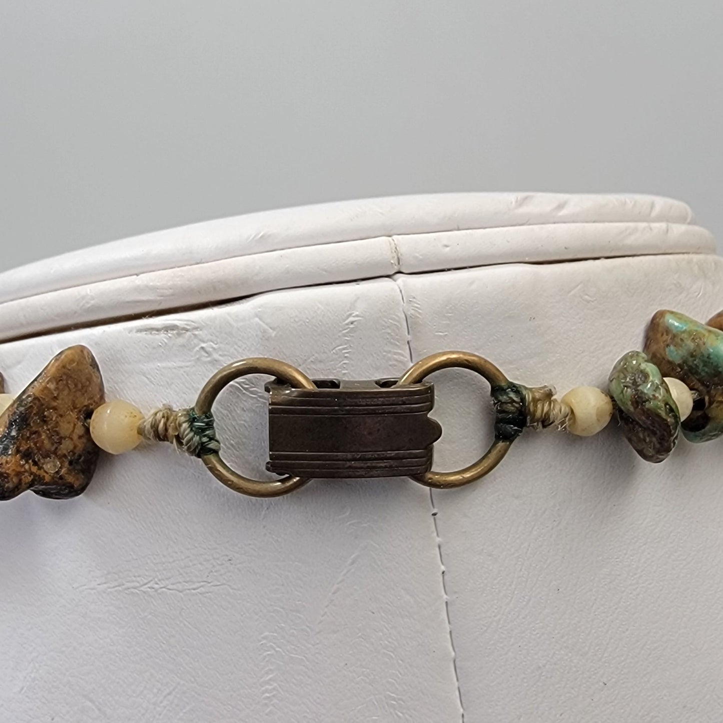 Vintage Royston Turquoise Nugget Necklace with Copper Sunburst Pendant