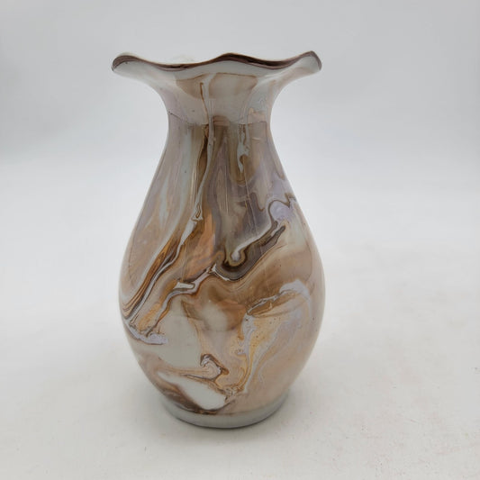 Art Pottery Crystalline Glaze Swirl Pattern Vase