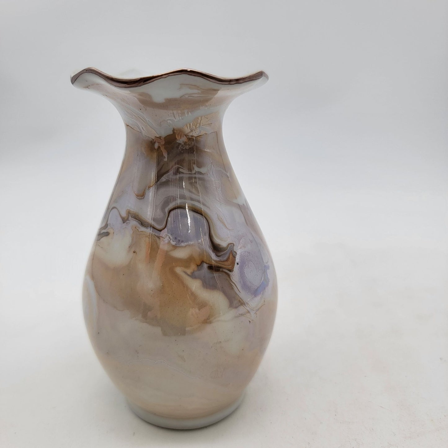 Art Pottery Crystalline Glaze Swirl Pattern Vase