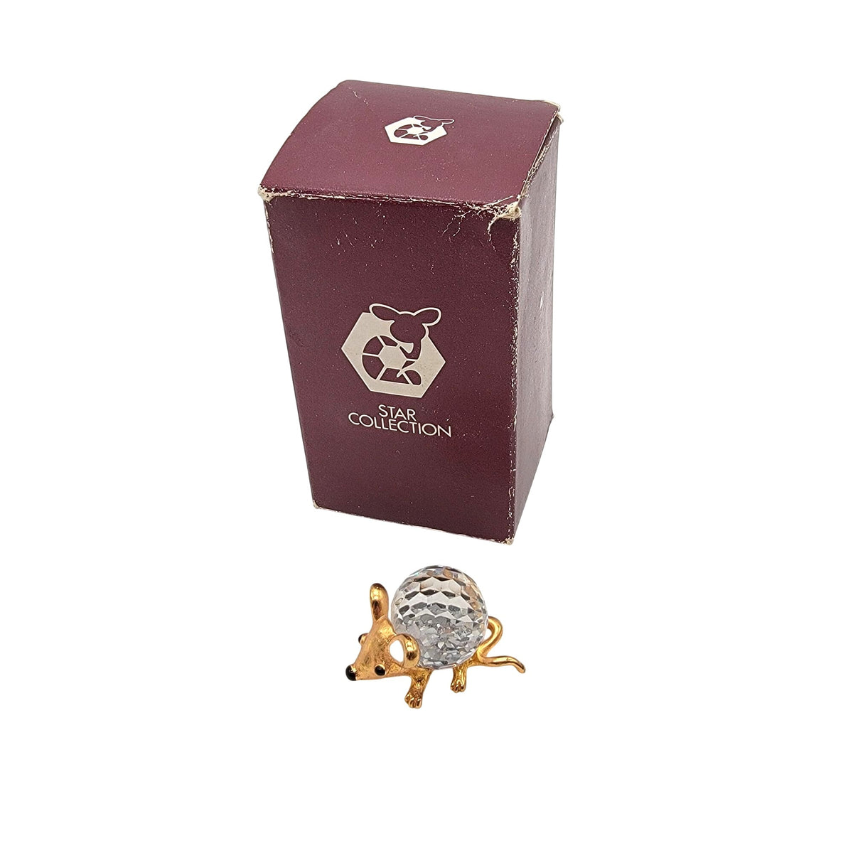 Vintage Lencia Star Austrian Crystal Mouse Figurine With Box