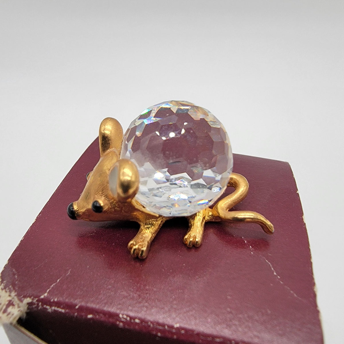 Vintage Lencia Star Austrian Crystal Mouse Figurine With Box
