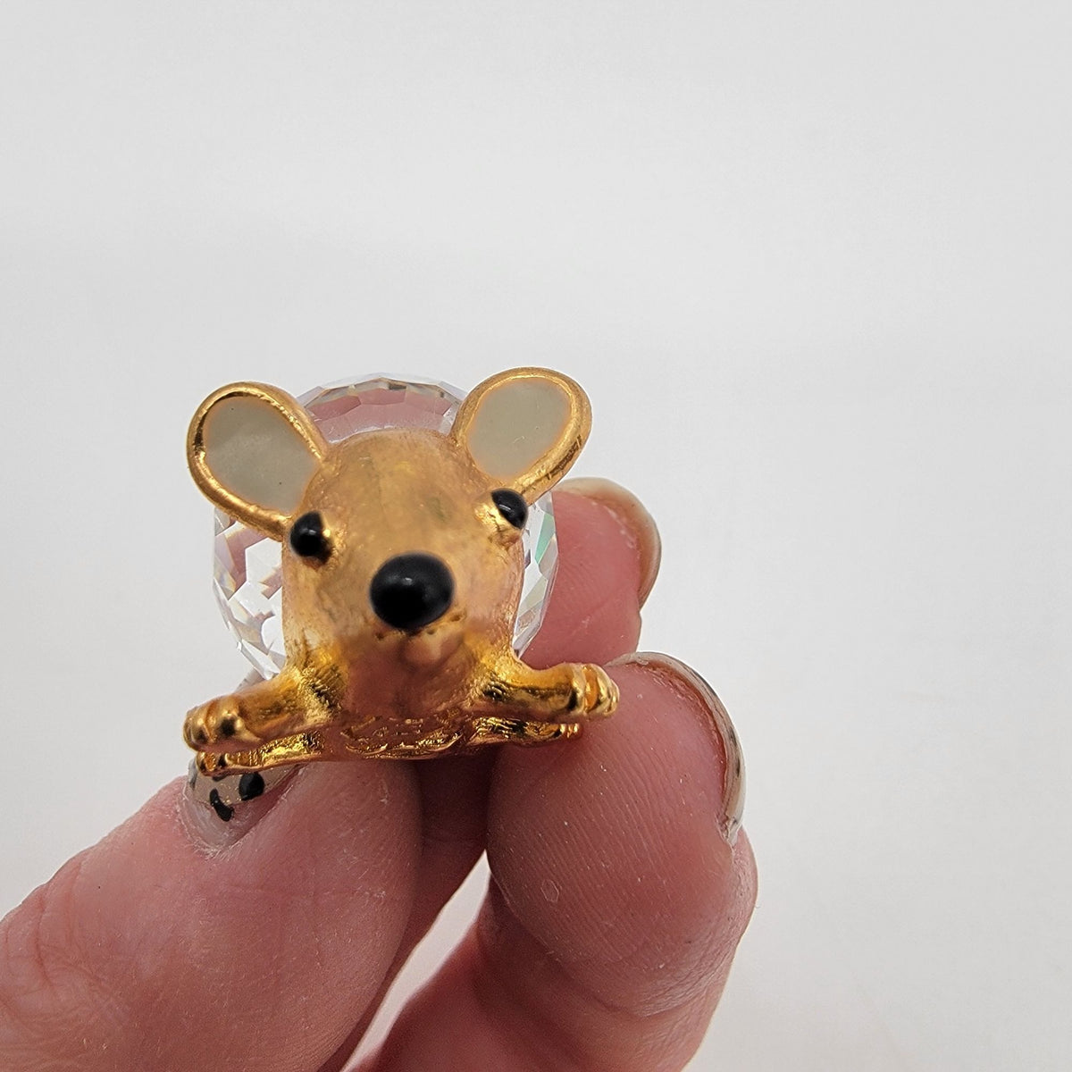Vintage Lencia Star Austrian Crystal Mouse Figurine With Box