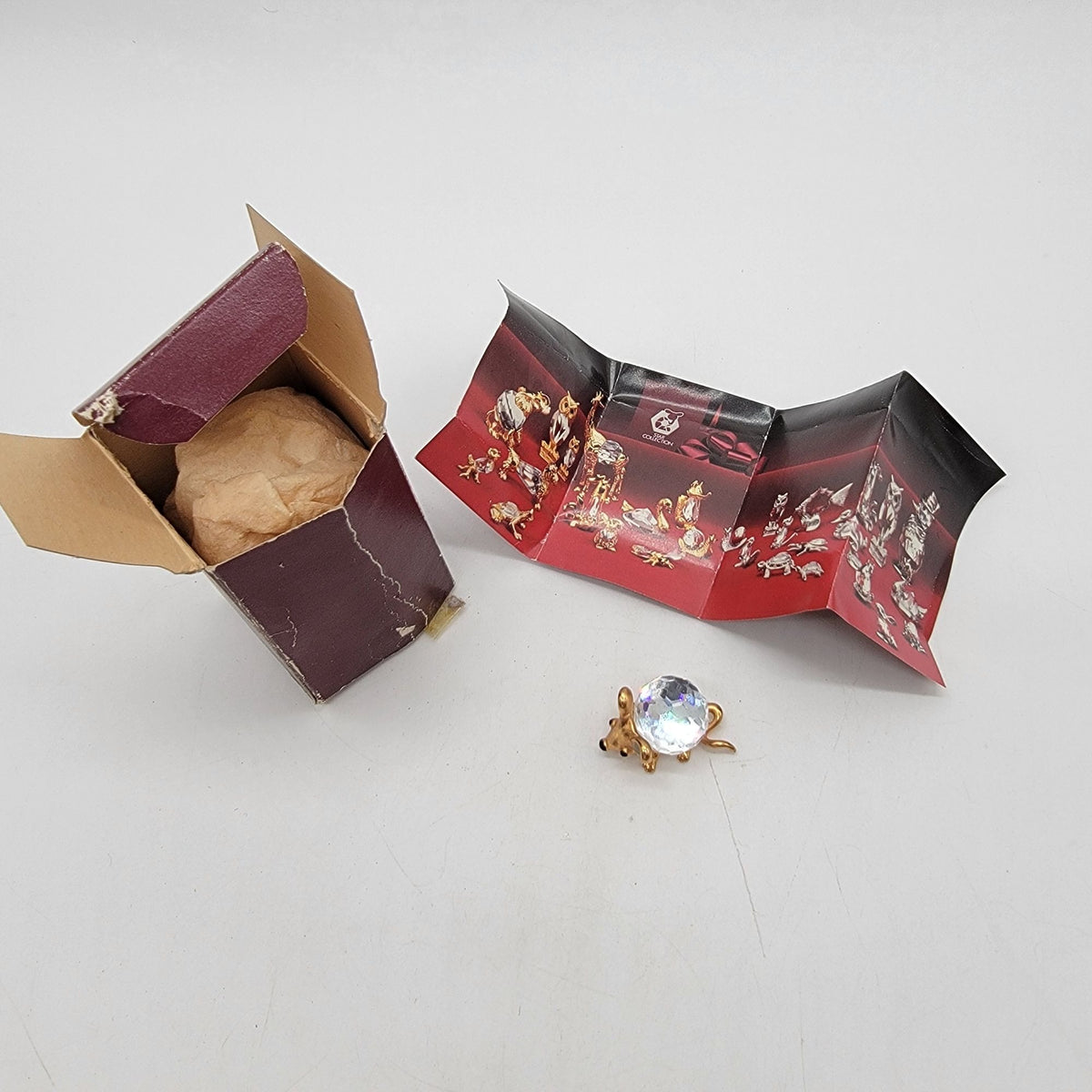Vintage Lencia Star Austrian Crystal Mouse Figurine With Box