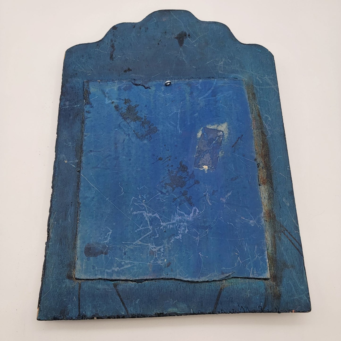 Vintage Hand-Painted Moroccan Wooden Mirror