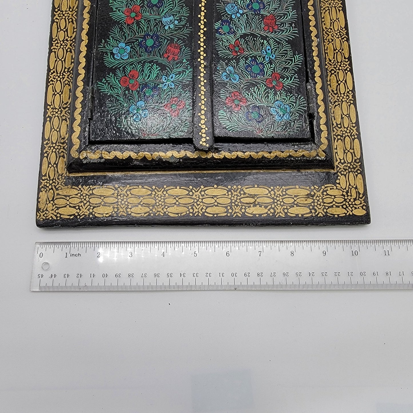 Vintage Hand-Painted Moroccan Wooden Mirror