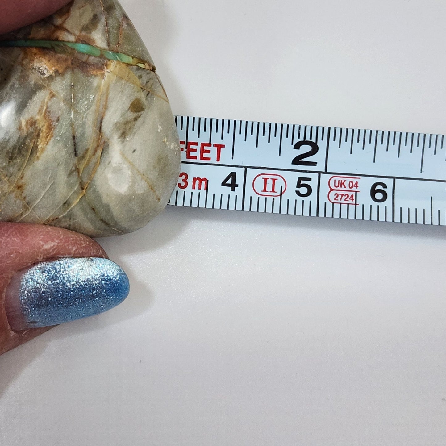 Artisan Royston Ribbon Turquoise Gemstone Cabochon Pendant