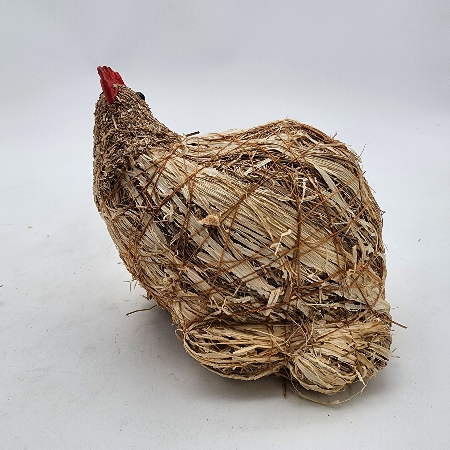Straw & Raffia Sisal Hen Rustic Farmhouse Decor Chicken