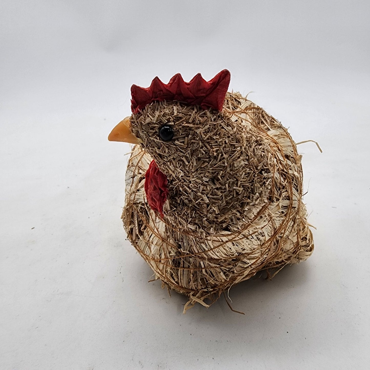 Straw & Raffia Sisal Hen Rustic Farmhouse Decor Chicken