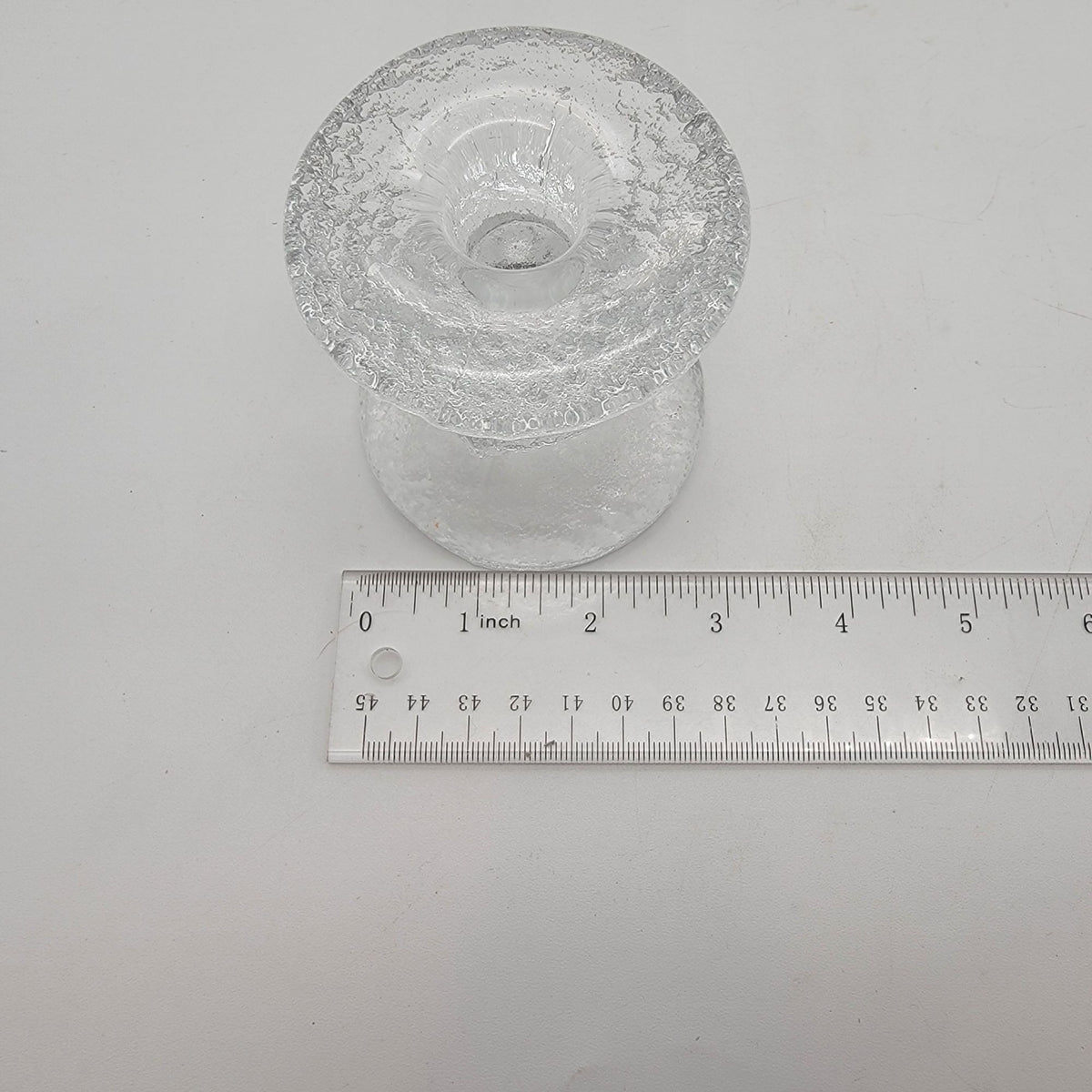 Vintage Timo Sarpaneva Iittala Festivo Glass Candle Holders Set of 2 Made in Finland