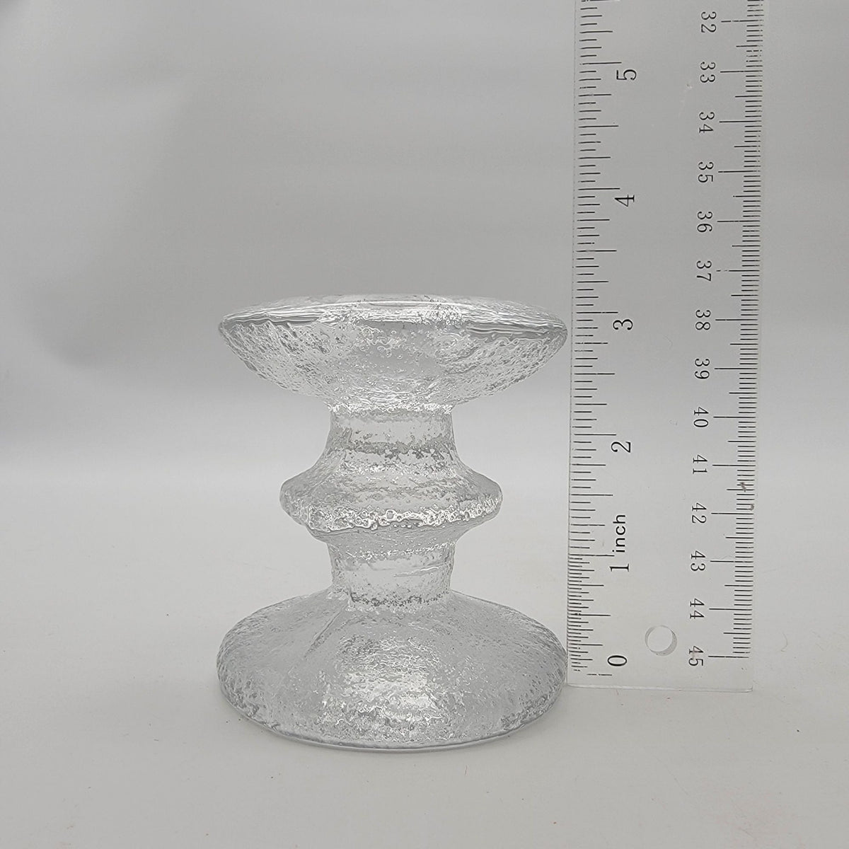 Vintage Timo Sarpaneva Iittala Festivo Glass Candle Holders Set of 2 Made in Finland