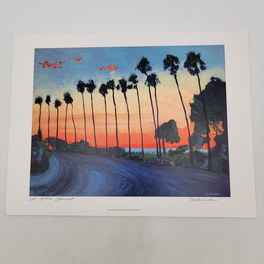 "L.A. Jolla Sunset" By RD Riccoboni Signed Art Print 8" X 10" California Landscape Beacon Artworks Gallery