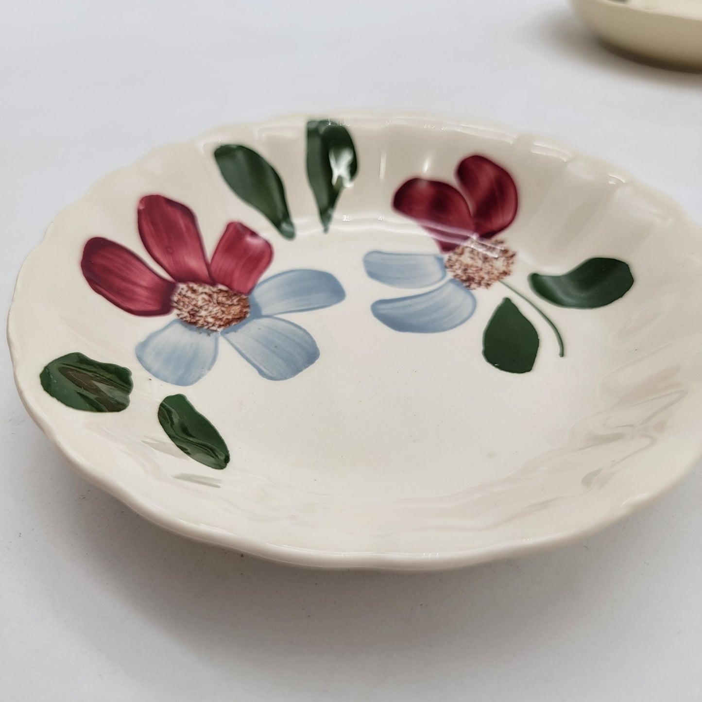 Blue Ridge Pottery Hand-Painted Floral Plates & Bowls Set Of 5