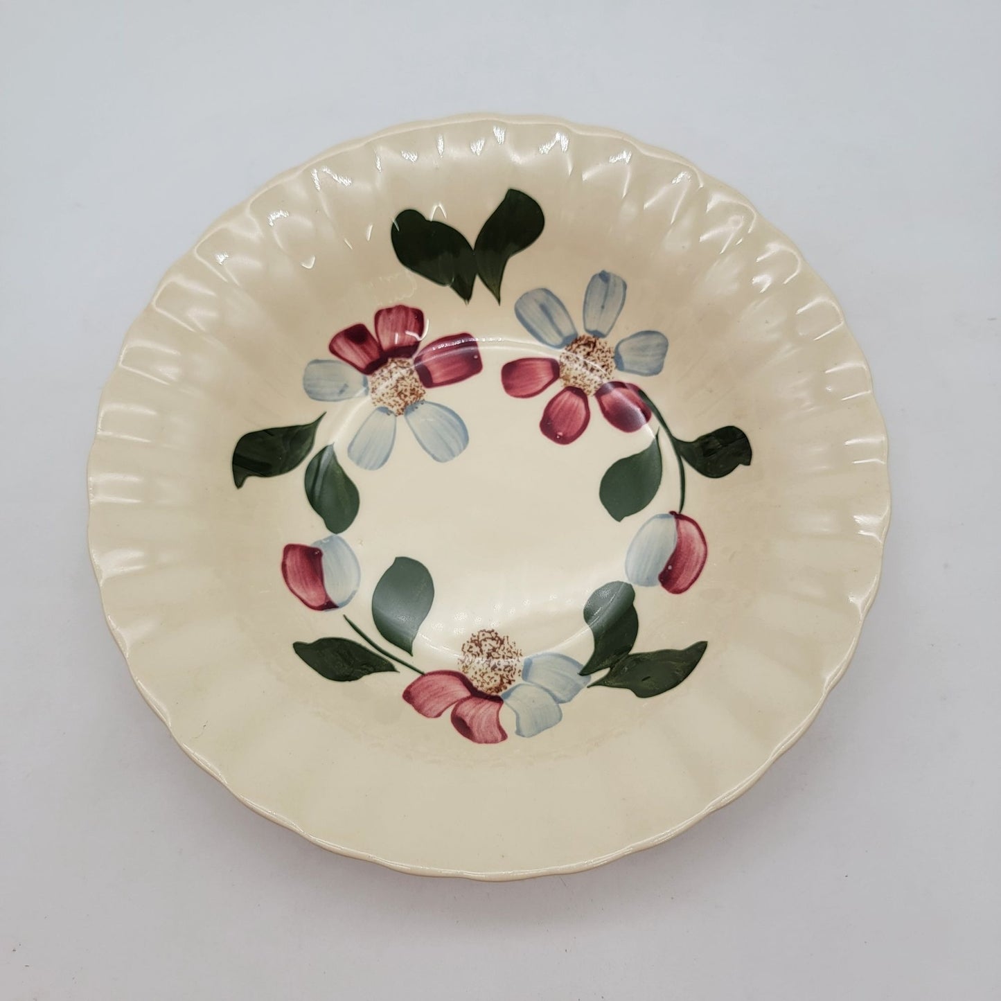 Blue Ridge Pottery Hand-Painted Floral Plates & Bowls Set Of 5