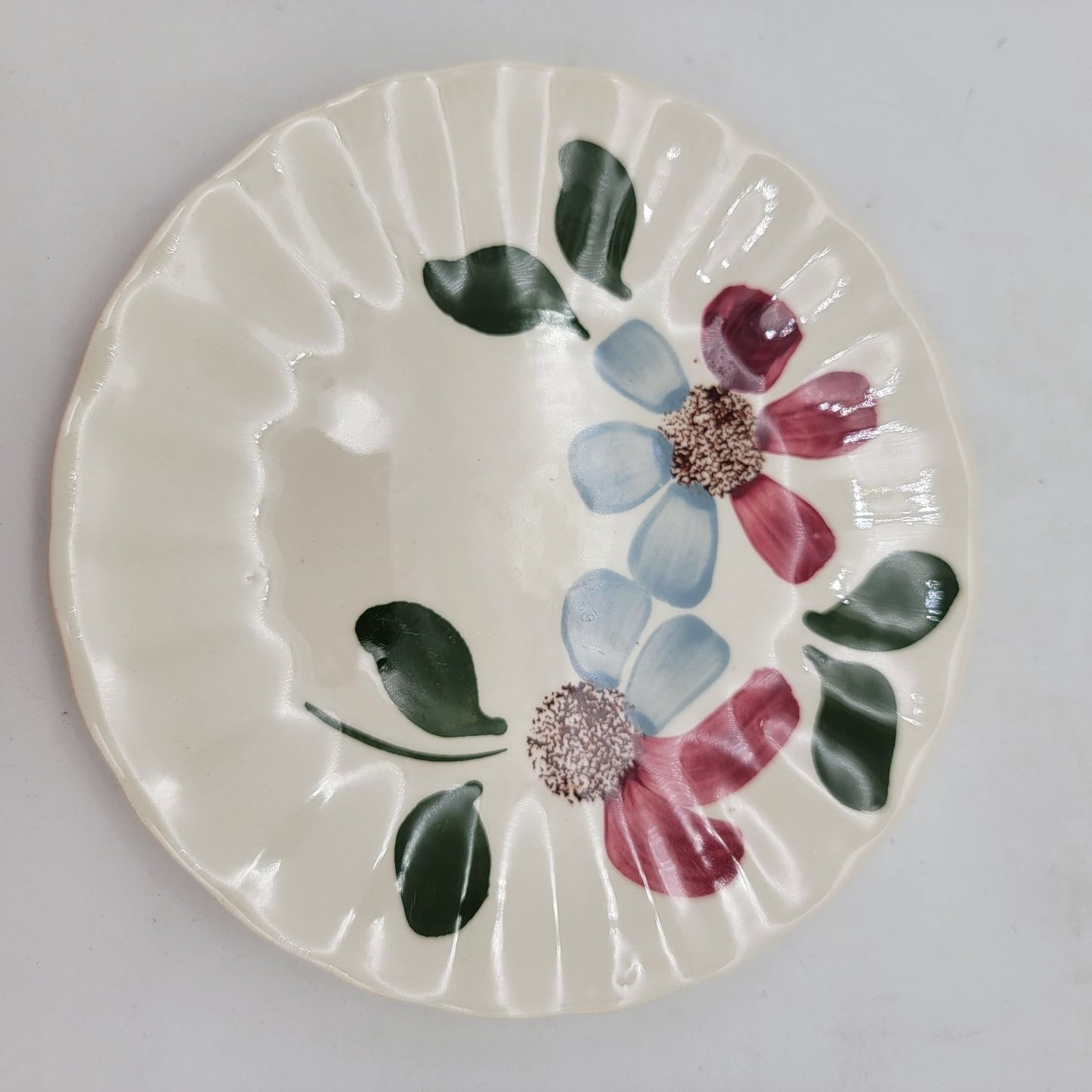 Blue Ridge Pottery Hand-Painted Floral Plates & Bowls Set Of 5