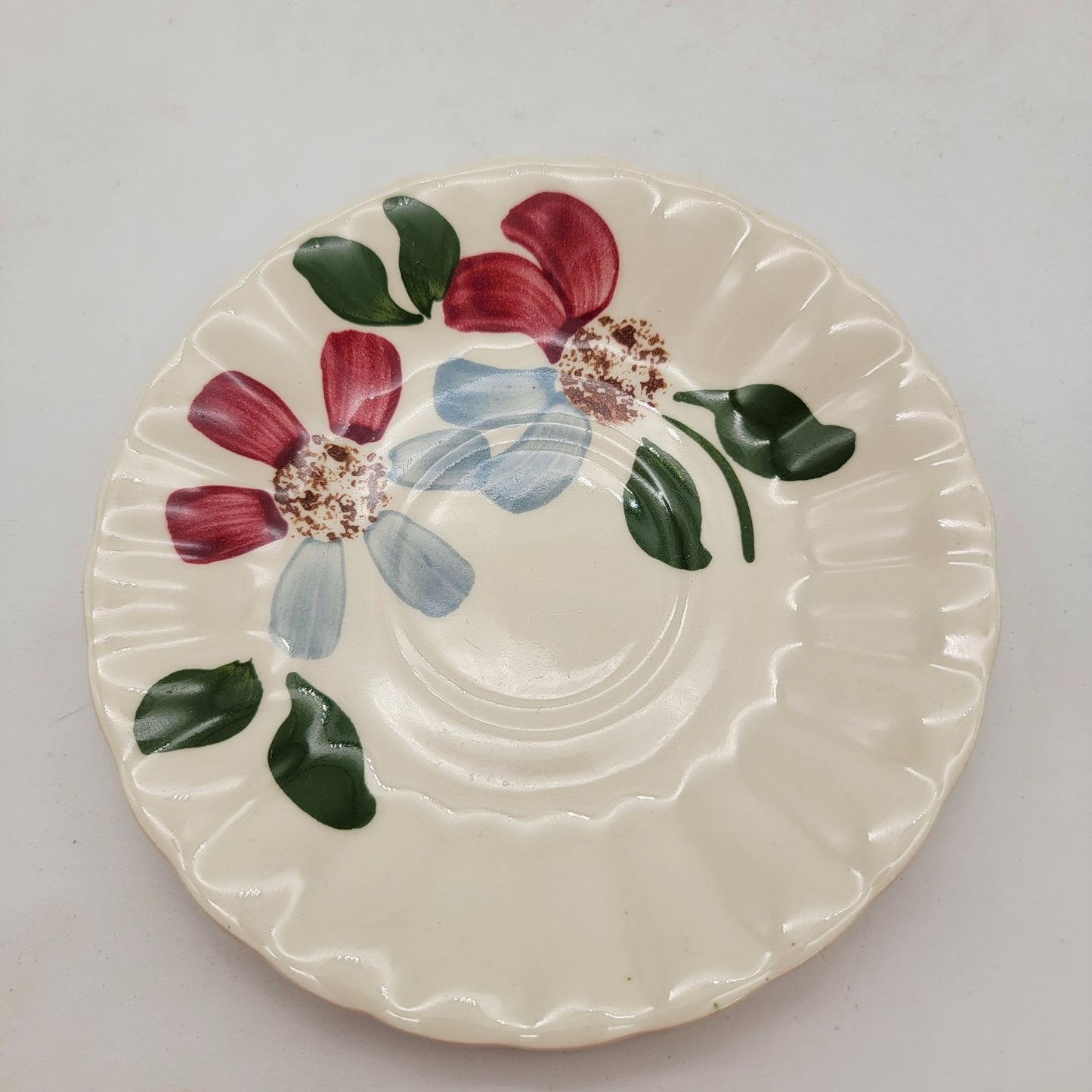 Blue Ridge Pottery Hand-Painted Floral Plates & Bowls Set Of 5