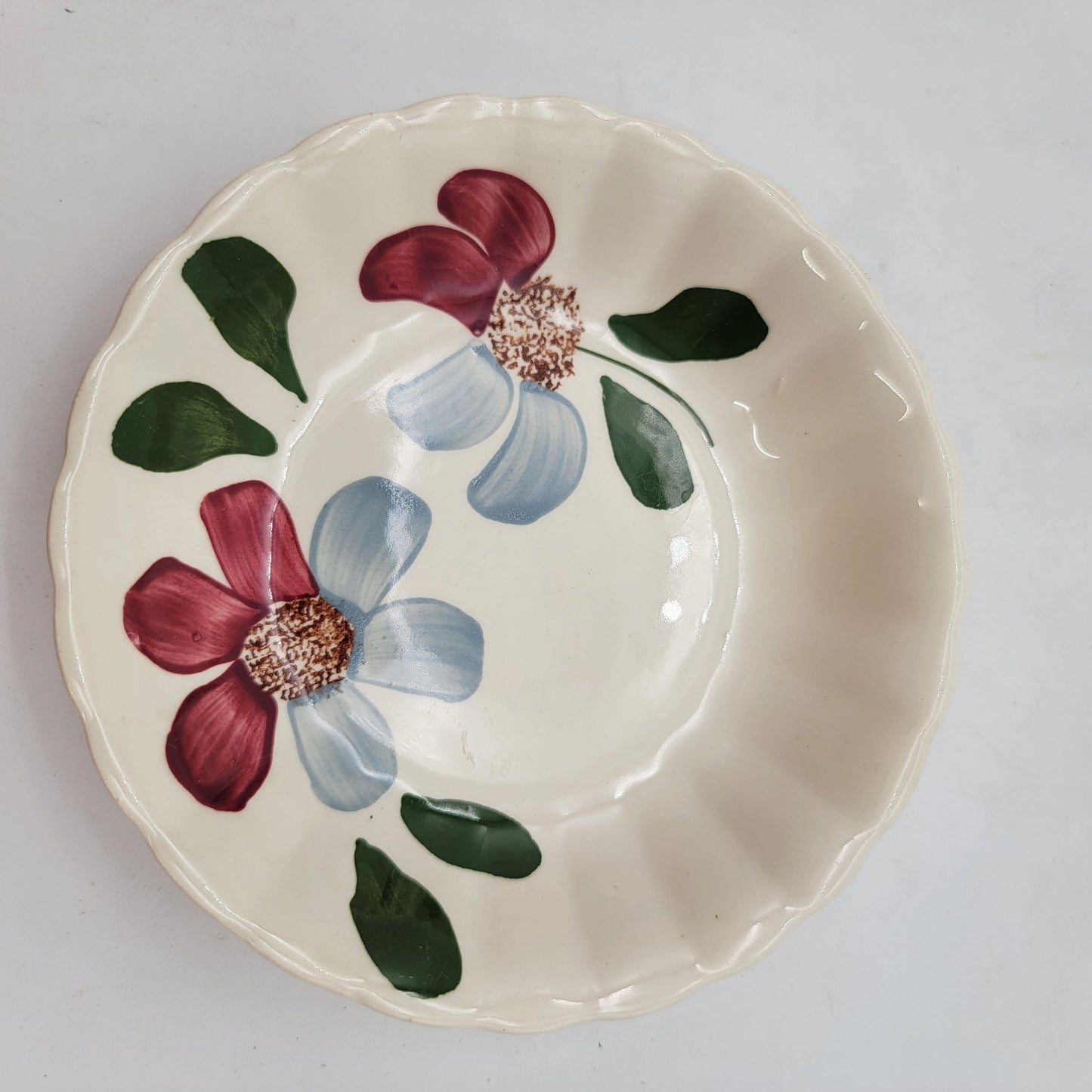 Blue Ridge Pottery Hand-Painted Floral Plates & Bowls Set Of 5