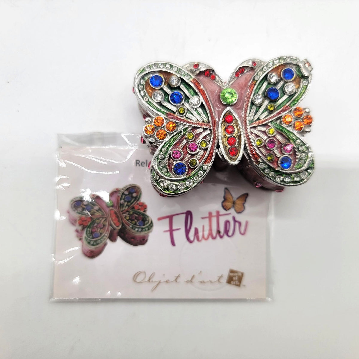 Objet D' Art Flutter Butterfly Trinket Box Artform No.91