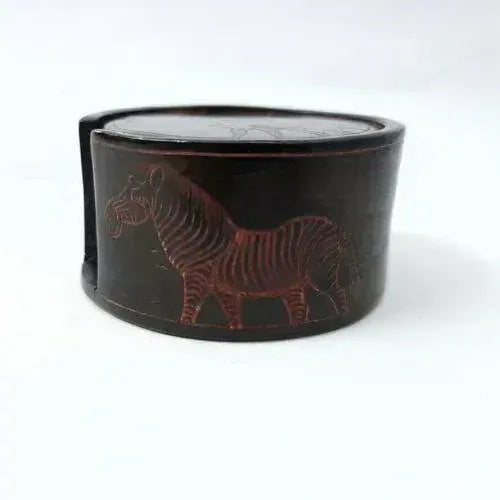 African Animals Carved Stone Coasters- 7 Pieces