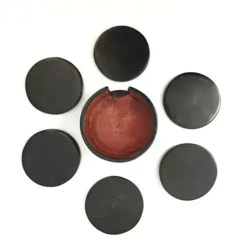 African Animals Carved Stone Coasters- 7 Pieces