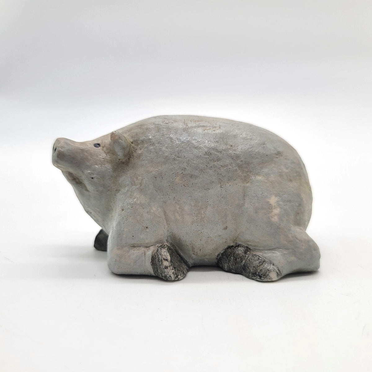 Vintage Stoneware Pottery Pig Sculpture