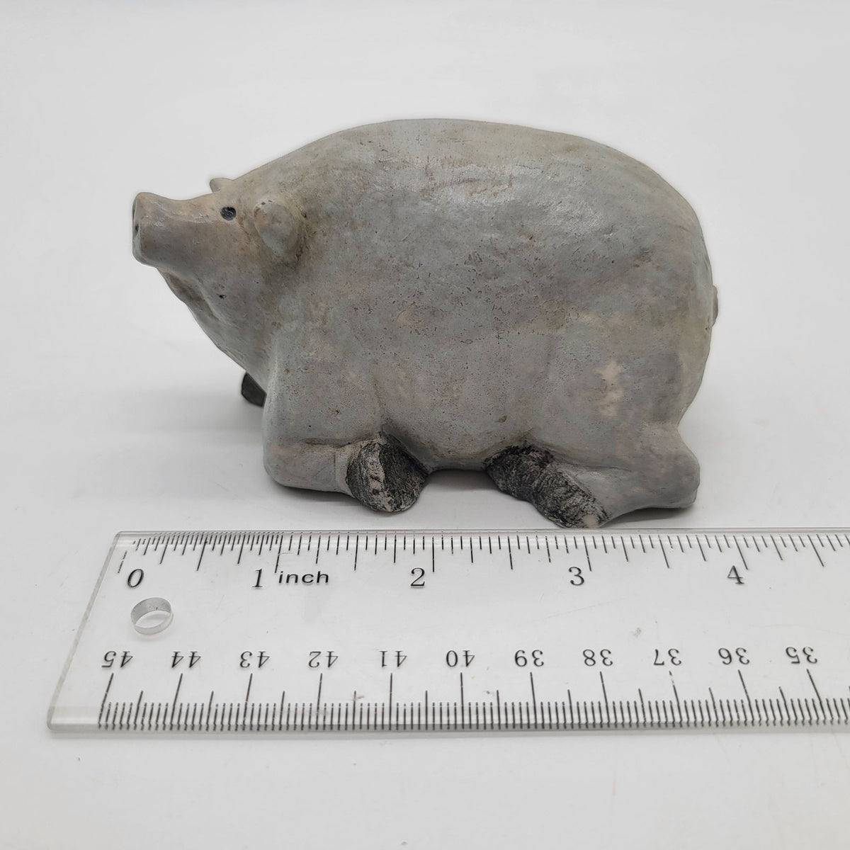 Vintage Stoneware Pottery Pig Sculpture