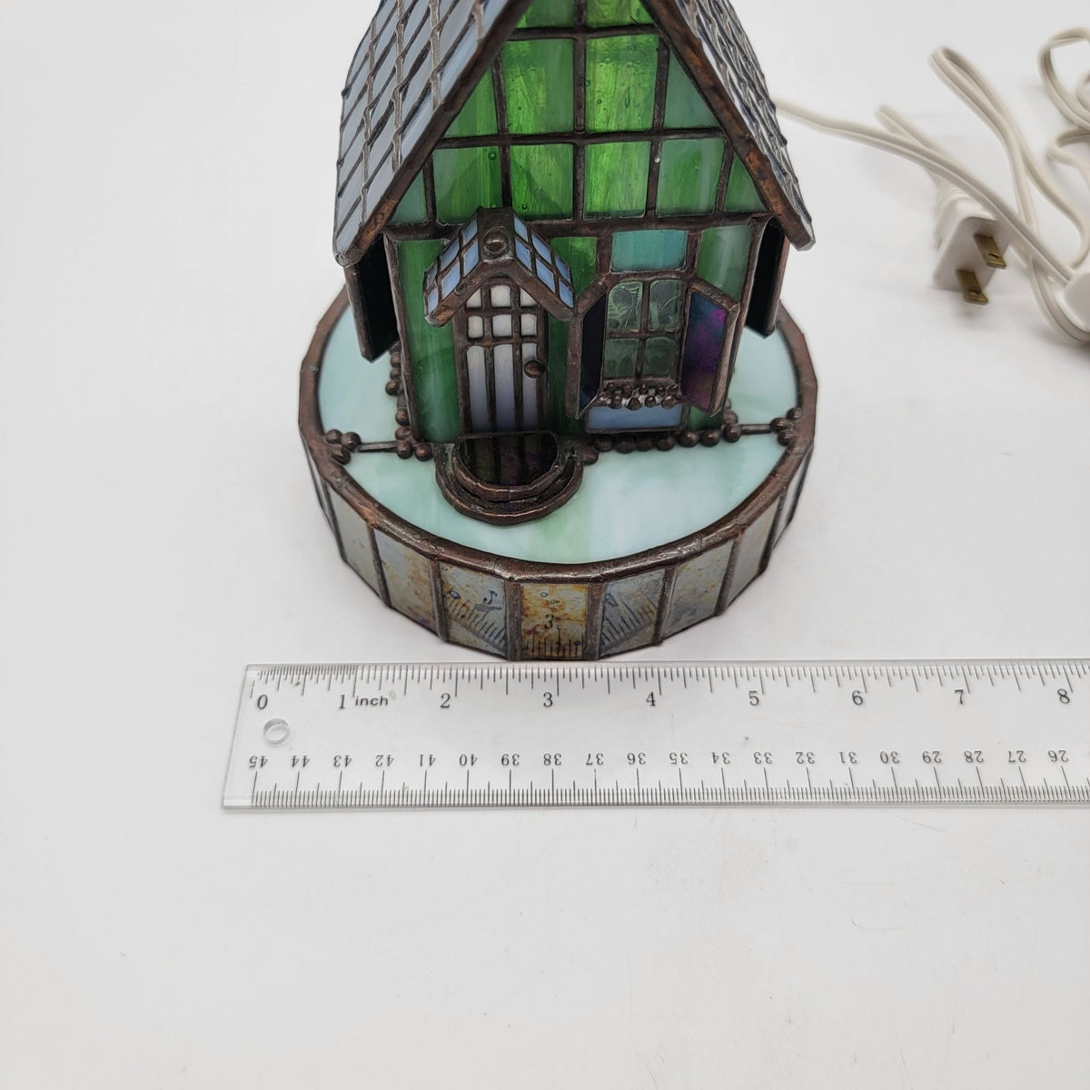 Bill Job’s "Vitreville" Collection Tiffany-Style Stained Glass House Lamp
