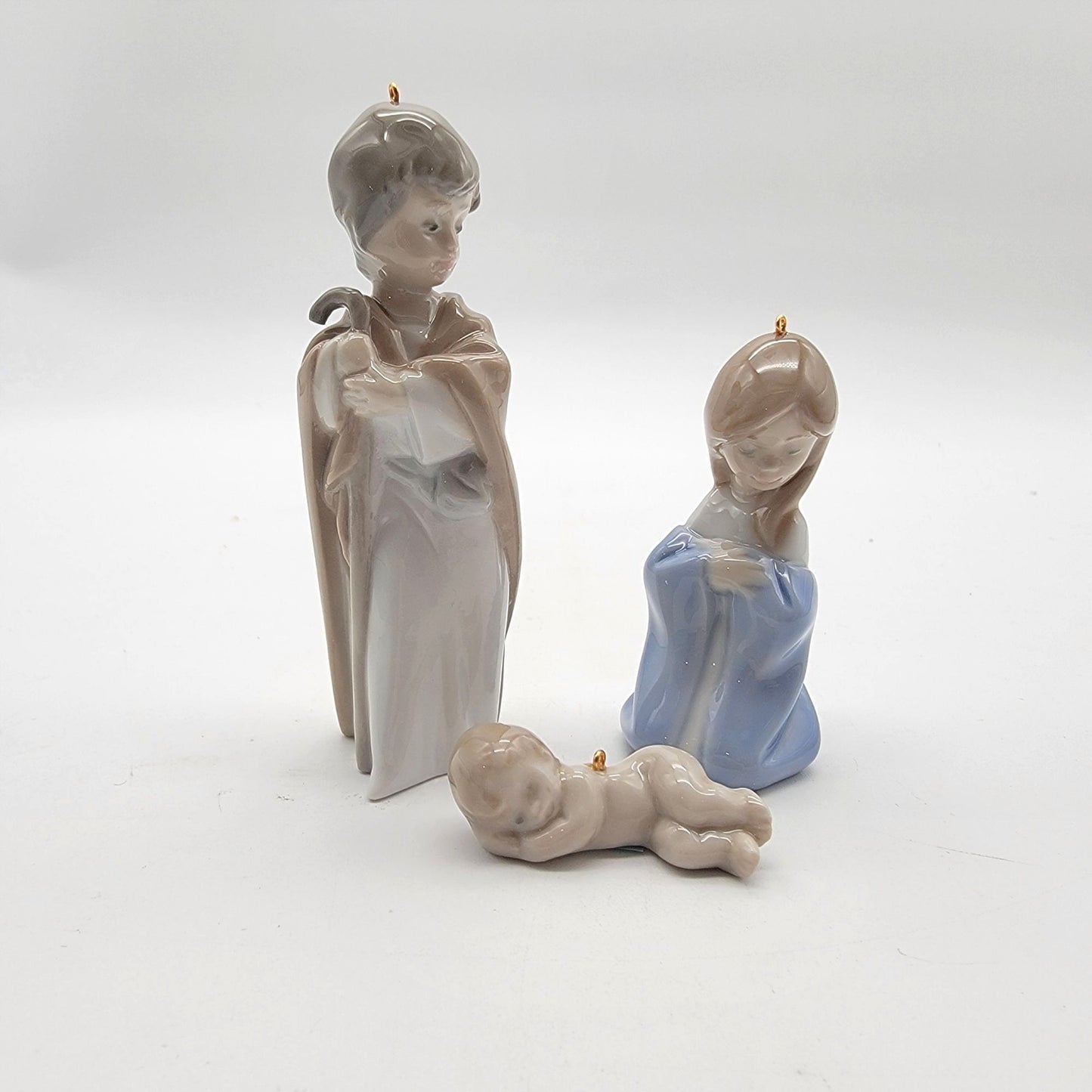 Lladro Porcelain Miniature Holy Family Nativity Ornament Set #5657 in Original Box