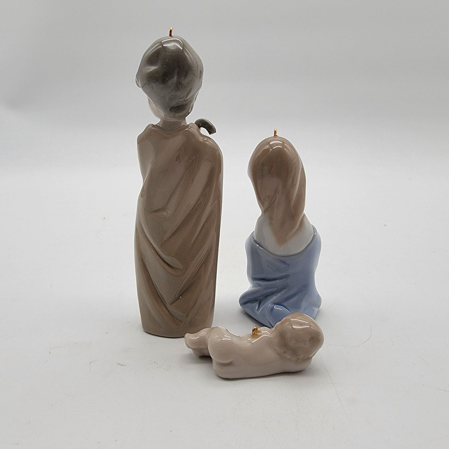 Lladro Porcelain Miniature Holy Family Nativity Ornament Set #5657 in Original Box