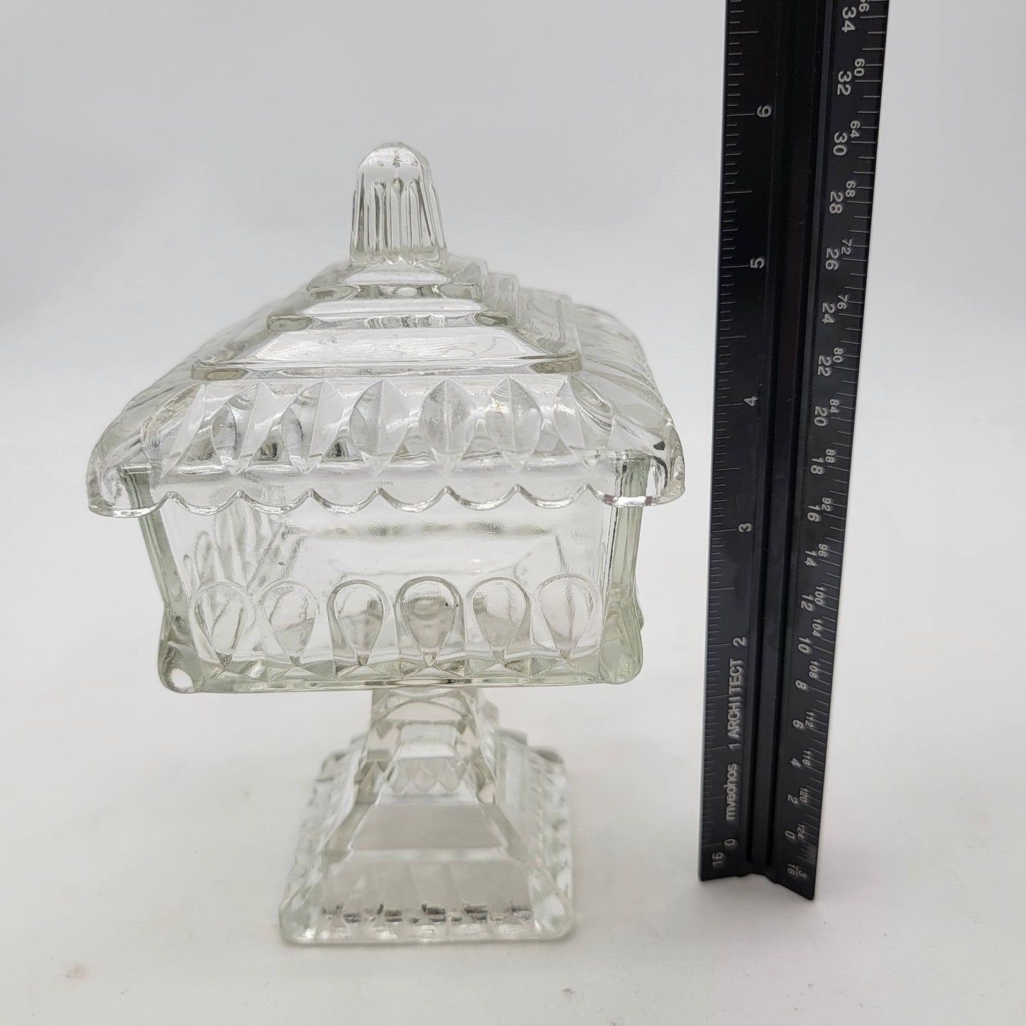 Vintage Jeannette Glass Wedding Candy Dish With Lid