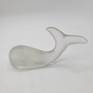 European Collection West Germany Frosted Lead Crystal Whale Sculpture