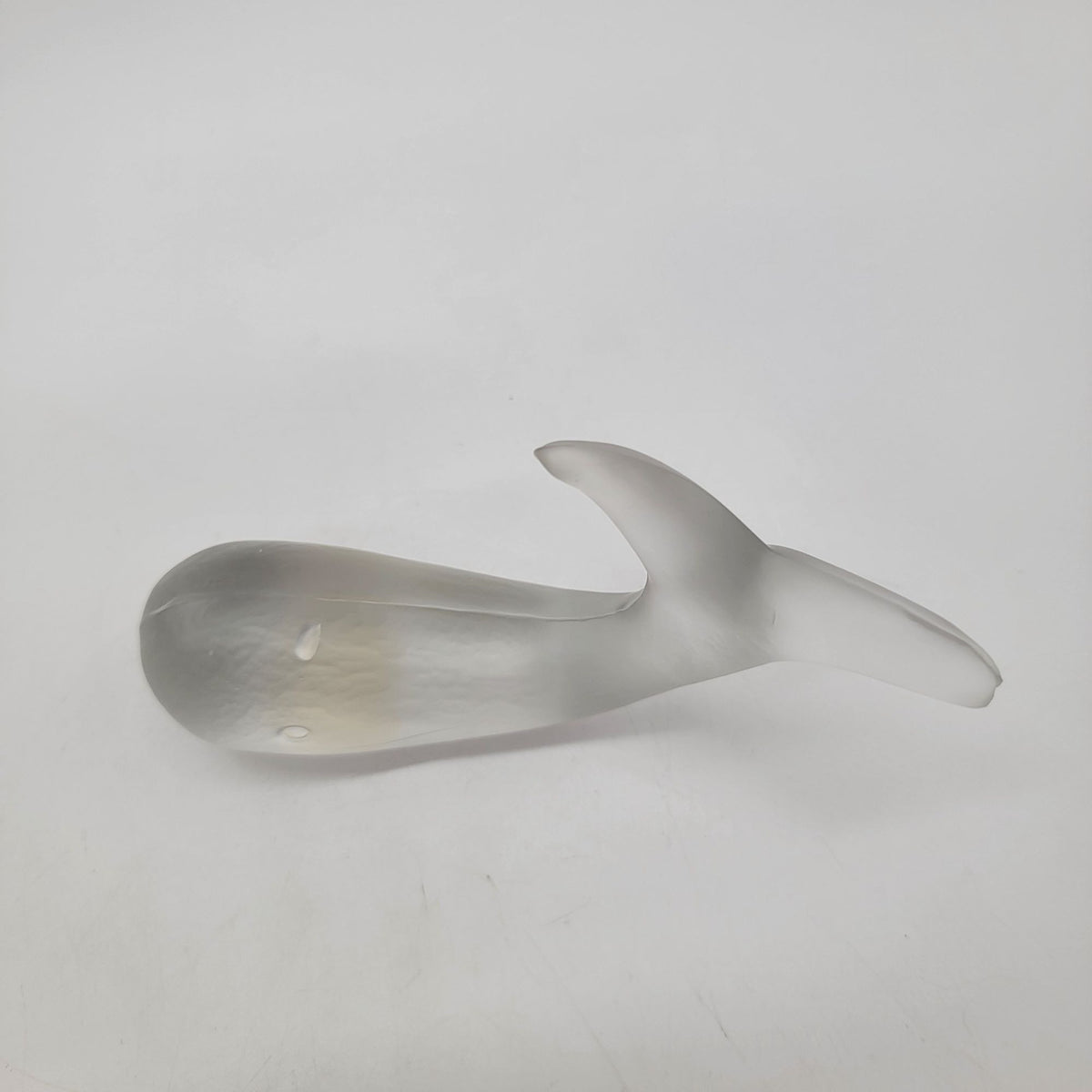 European Collection West Germany Frosted Lead Crystal Whale Sculpture
