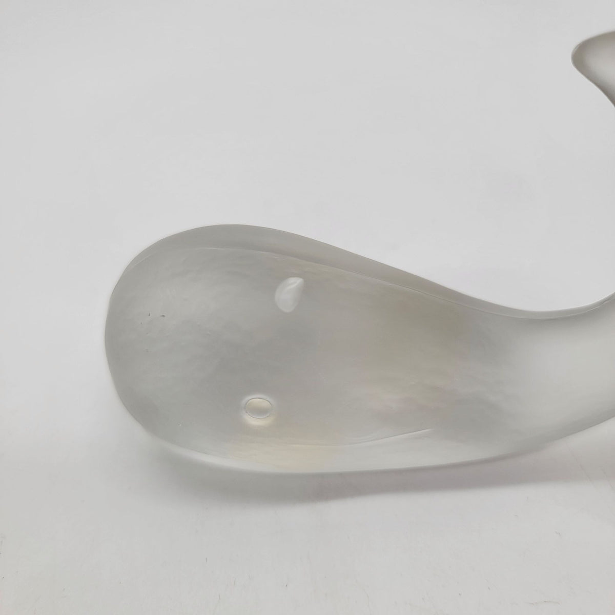 European Collection West Germany Frosted Lead Crystal Whale Sculpture