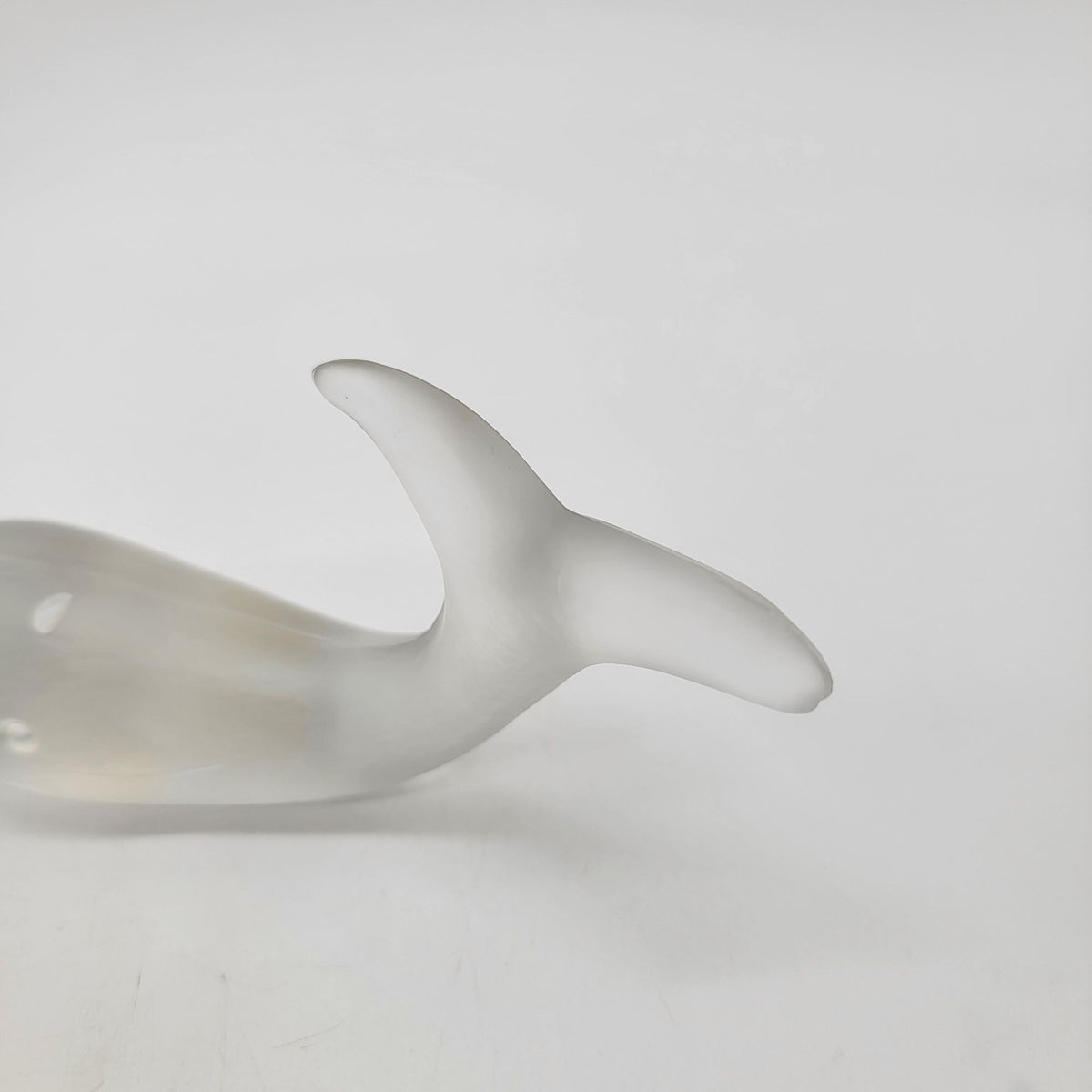 European Collection West Germany Frosted Lead Crystal Whale Sculpture