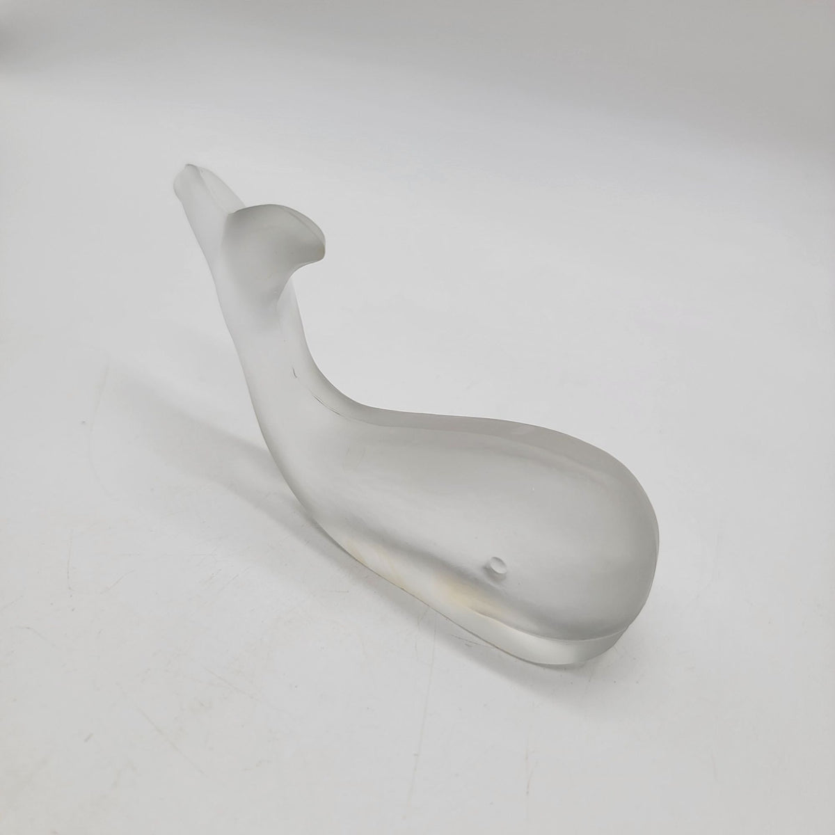 European Collection West Germany Frosted Lead Crystal Whale Sculpture