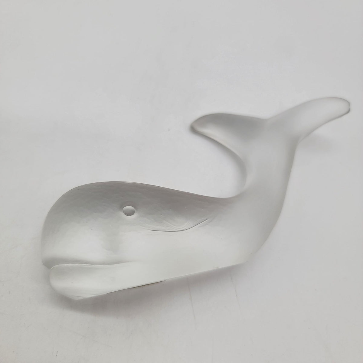 European Collection West Germany Frosted Lead Crystal Whale Sculpture